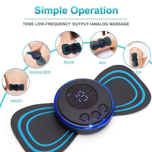 Butterfly Mini Massager Duo – 2 Pieces with 1 EMS Foot Massager, 2 Butterfly Mini Massagers, & 1 Head Massager | 8 Modes & 19 Strength Variations - Dhamaka Sale